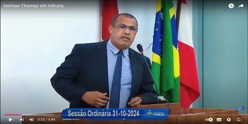 Derivan Thomaz usa tribuna da Casa de Leis cobrando providências contra a Águas do Sertão e vota a favor do PL da Secult