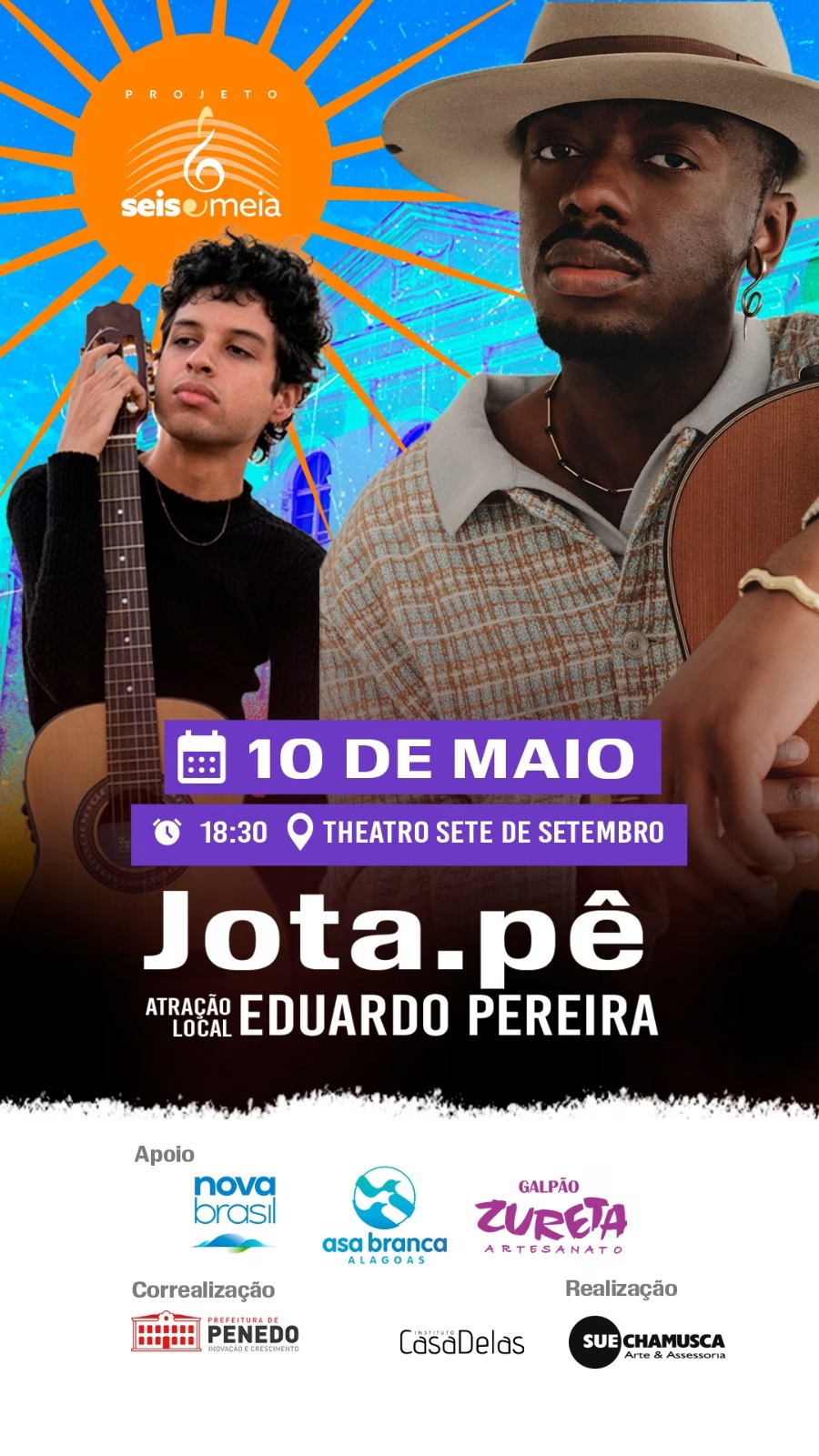 Projeto Seis e Meia traz Jota.pê e Eduardo Pereira