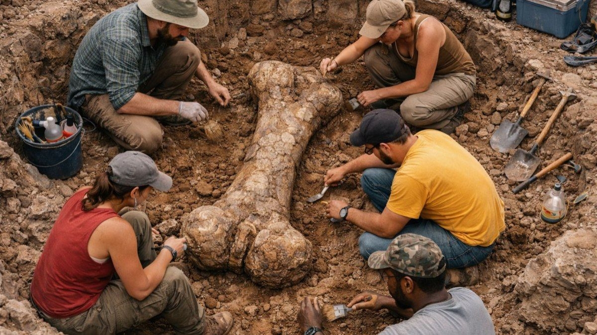 Dinossauro gigante encontrado no Brasil pode ter origem europeia