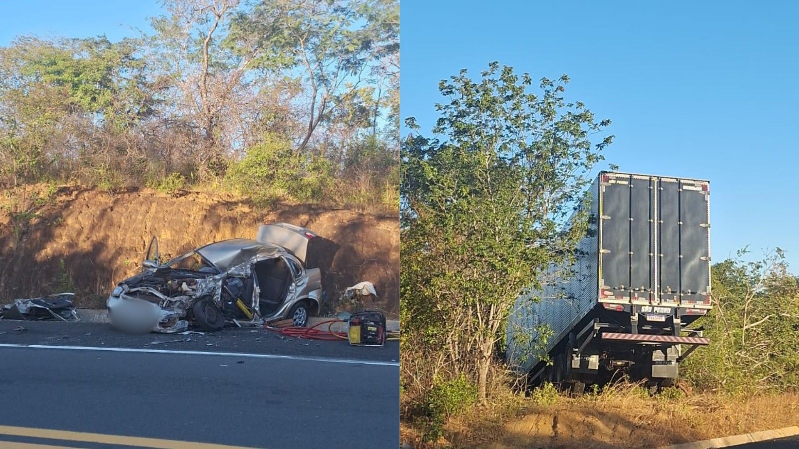 Colisão entre carro e caminhão deixa um morto na BR-343