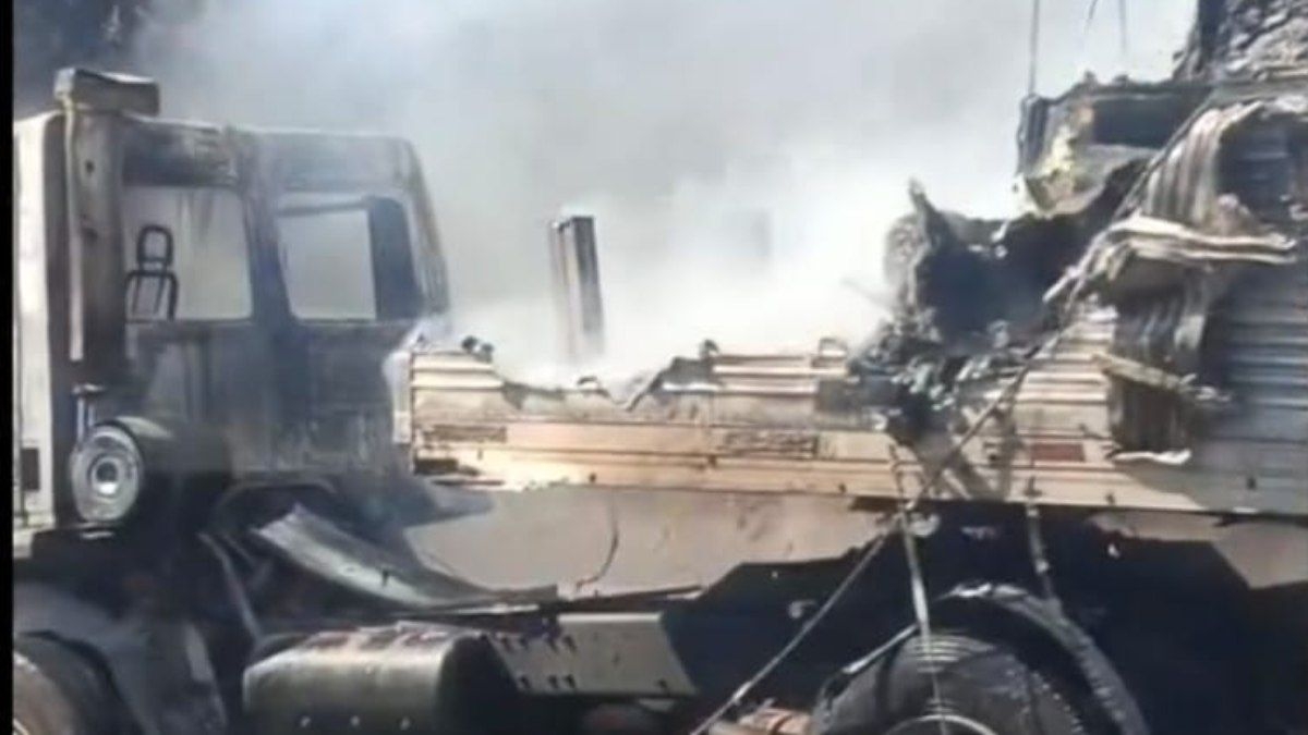 Incêndio em carreta causa engarrafamento na Anhanguera