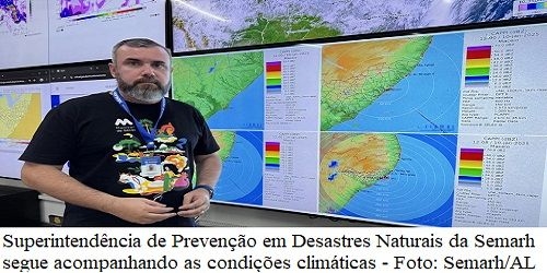 Semarh emite aviso de condições climáticas adversas para Alagoas