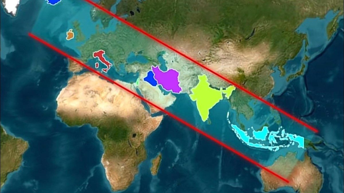 Faixa diagonal de países com I revela curiosidades geográficas