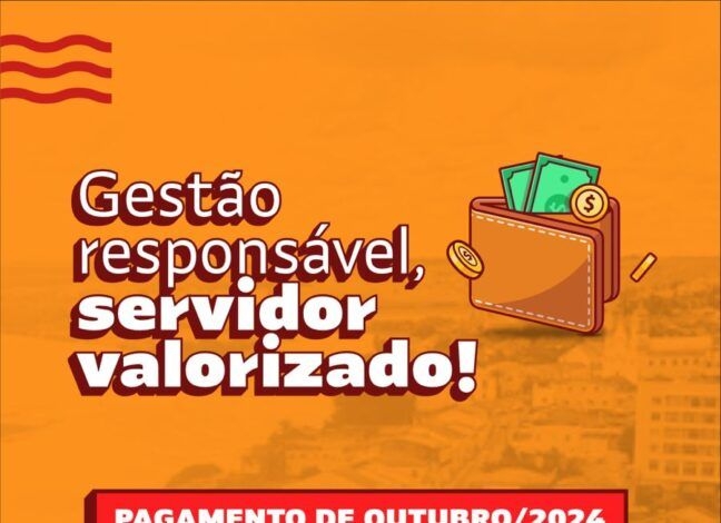 Prefeitura de Penedo paga salário de outubro na quarta-feira, 30