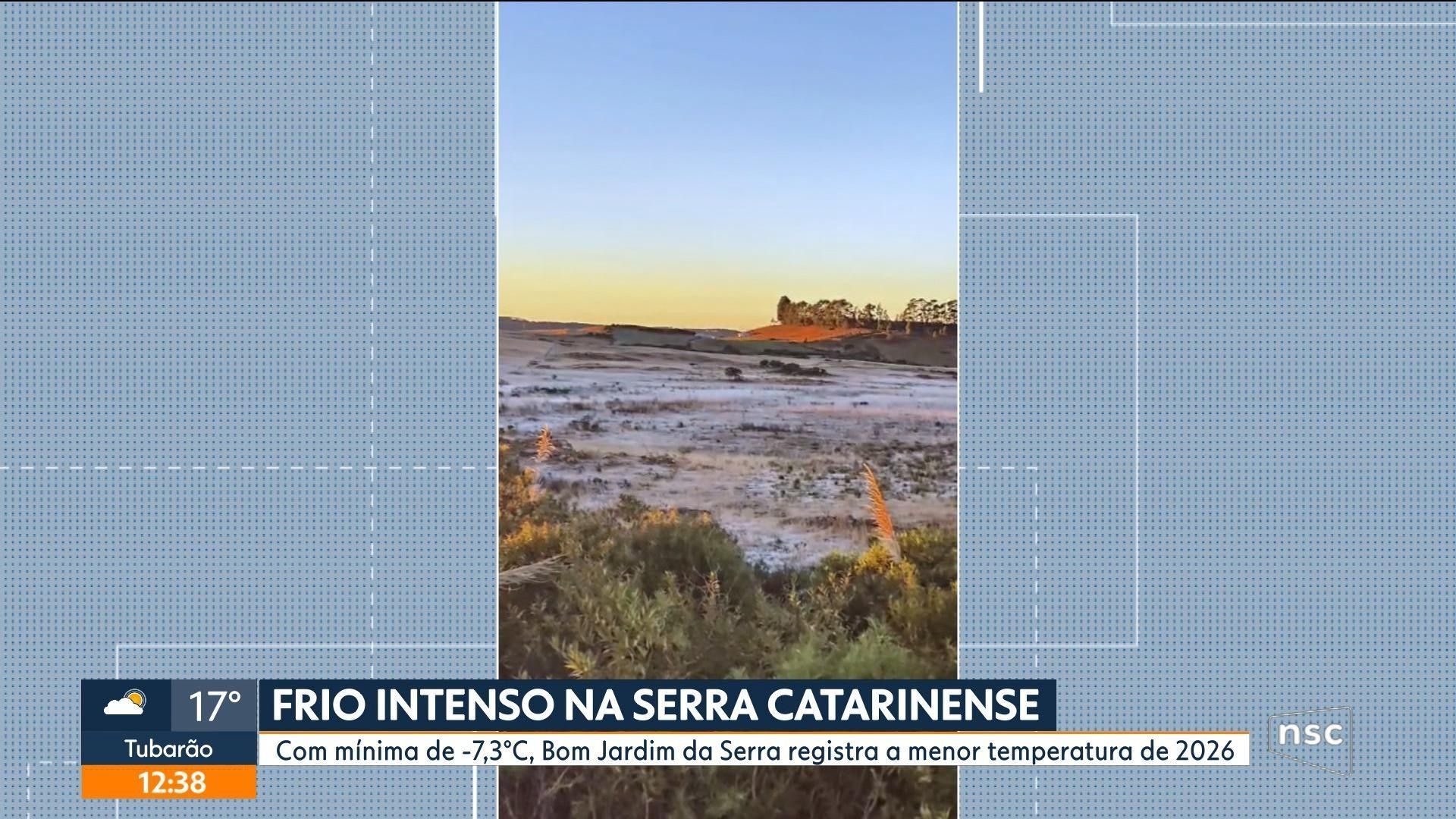 Santa Catarina registra menor temperatura de 2026 em SC