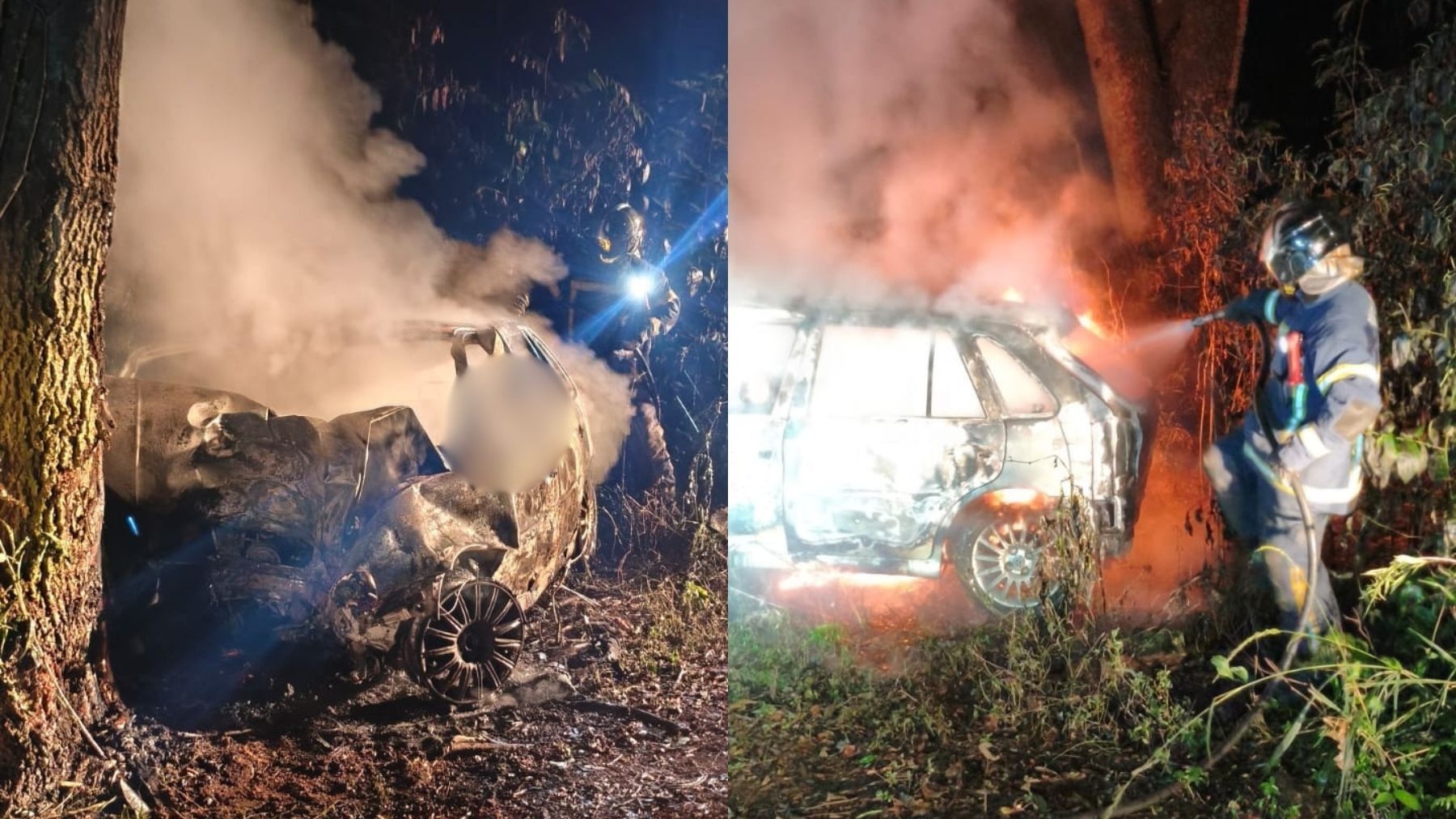 Duas pessoas carbonizadas em acidente trágico no Paraná